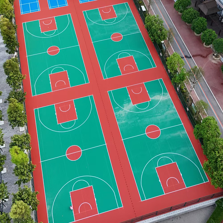 硅pu篮球场 硅PU场地施工 学校篮球场运动场