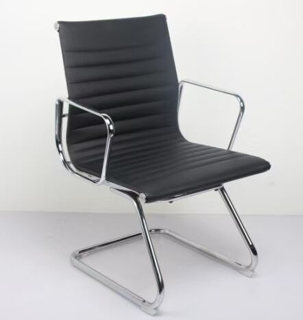 可折叠培训会议接待椅 网布软包工作椅 形脚会议椅 可带活动万向轮