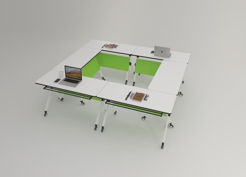 培训桌椅组合移动办公桌多功能拼接会议室长桌简约现代折叠会议桌