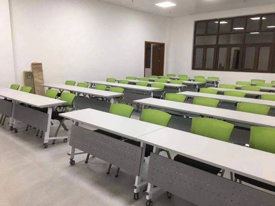 厂家专业定制中式油漆会议桌椭圆形桌椅组合实木贴皮大型会议长桌