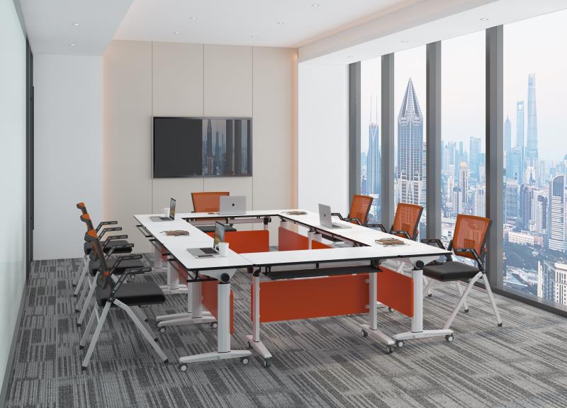 电动升降会议桌 洽谈桌小圆桌定制厂 鸿泰名办公家具接待桌批发