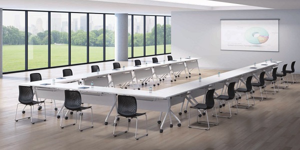 培训桌椅组合移动办公桌多功能拼接会议室长桌简约现代折叠会议桌