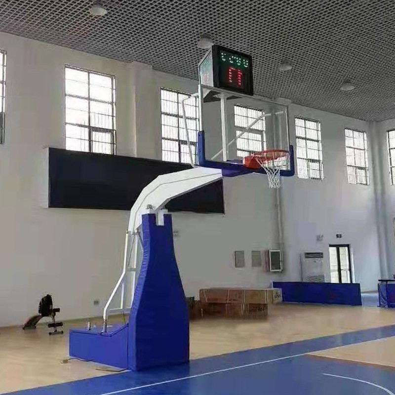 学校公园小区标准比赛专用电动液压可升降移动篮球架子