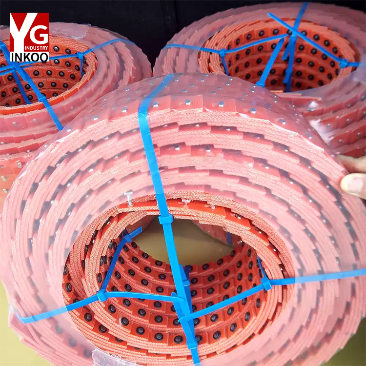 PU聚氨酯Z10 A13 B17C22mm型橙色有钉活络三角带可拆传动皮带