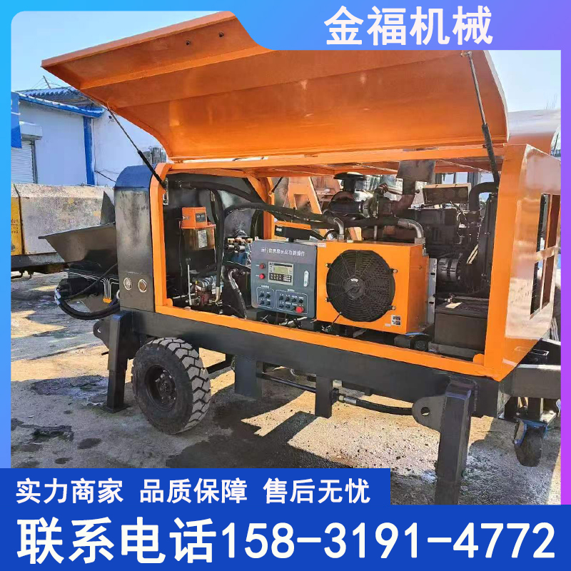 二次构造柱泵小型细石砂浆混凝土输送泵上料机结构浇筑泵柴油地泵